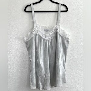 Silver and lace tank, size 2X